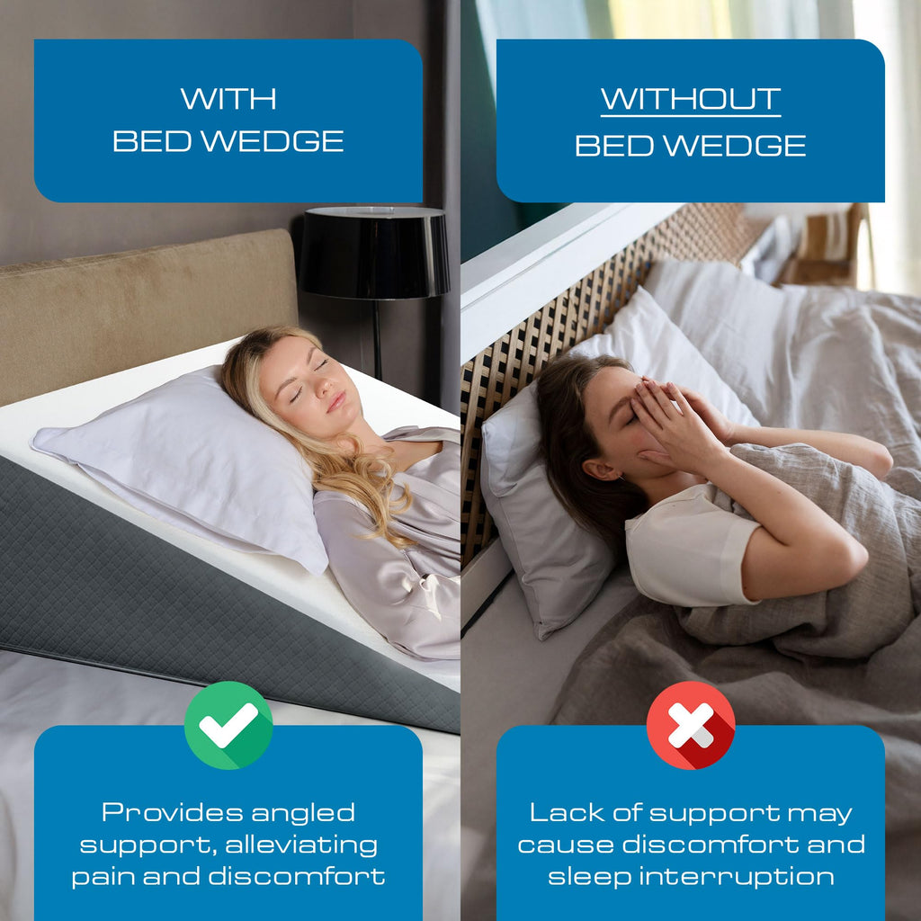 Extra Wide Bed Wedge Pillow | Super Large | Memory Foam Top and Jacquard Cover | for Sleeping Acid Reflux GERD (12