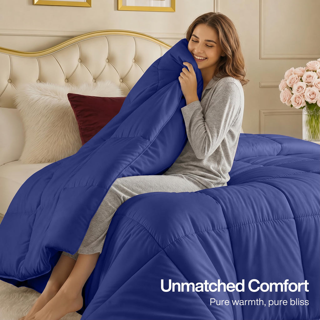 Duvet Insert, Comforter 90 x 102 Inches, Slate Blue