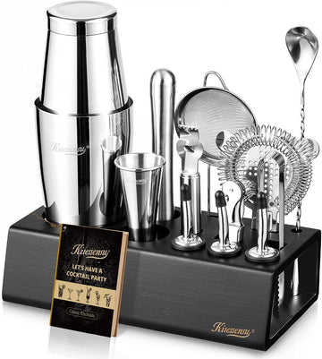 Boston Shaker Set Mixology Bartender Kit | Premium Cocktail Shaker Kit with Stand Professional Home Bar Tools - Set of 15