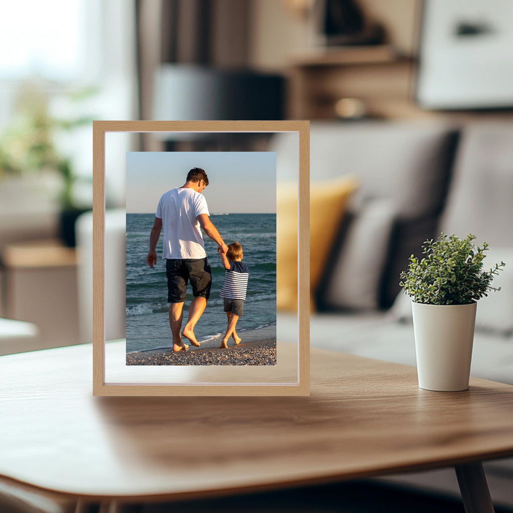 11x14 Floating Picture Frame, Nature Wood