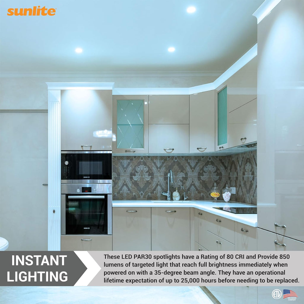 LED PAR30 Long Neck Recessed Light Bulb, 9 Watt, (75W EQ), 850 Lm, Medium E26 Base, Dimmable, ETL Listed, 35 Degrees