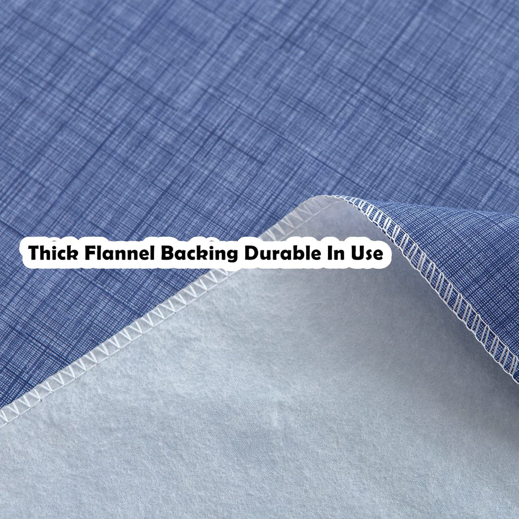 Vinyl Tablecloth with Flannel Backing Rectangle Waterproof Oil-Proof Plastic Table Cloth Wipeable PVC Table Cover for