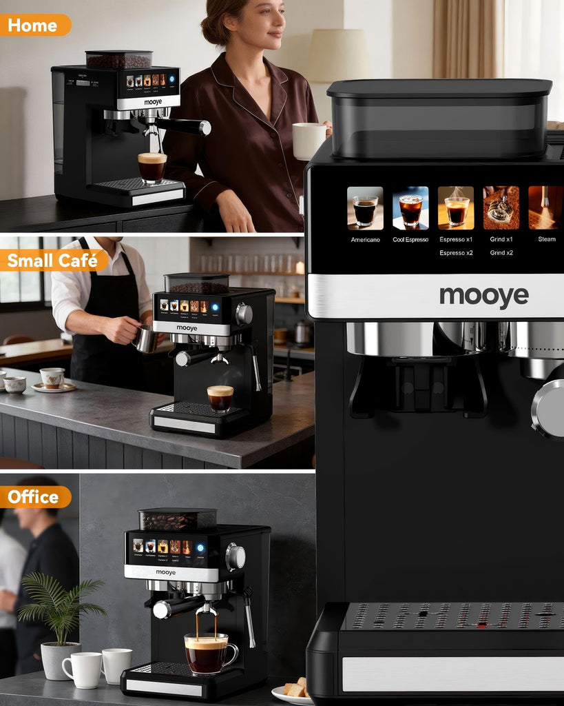 Espresso Machine with Grinder, 20 Bar Coffee Maker with Milk Frother