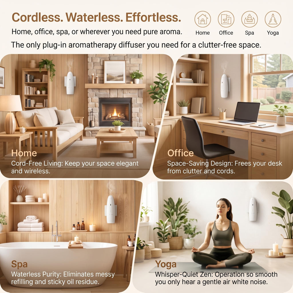 Smart Plug in Waterless Diffuser Cold Air Scent Machine for Essential Oil
