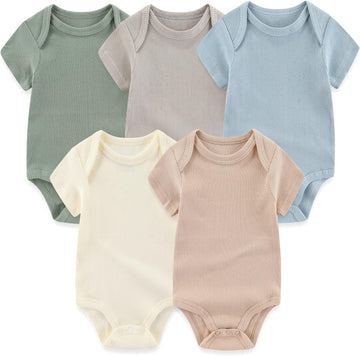 Baby Short Sleeve Bodysuit Cotton One-Piece Baby Clothes Pack