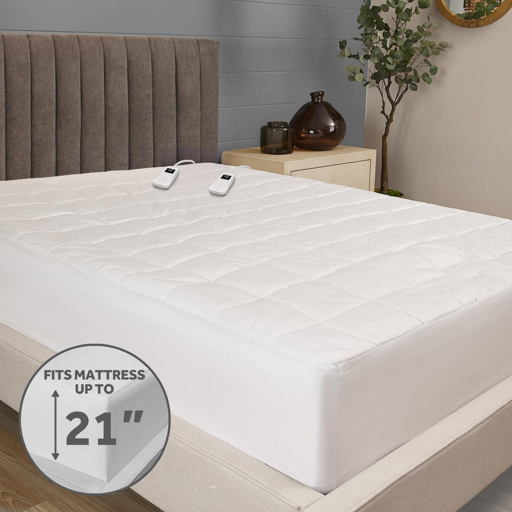 Premium Quilted Heated Mattress Pad, Queen 80 x 60 in
