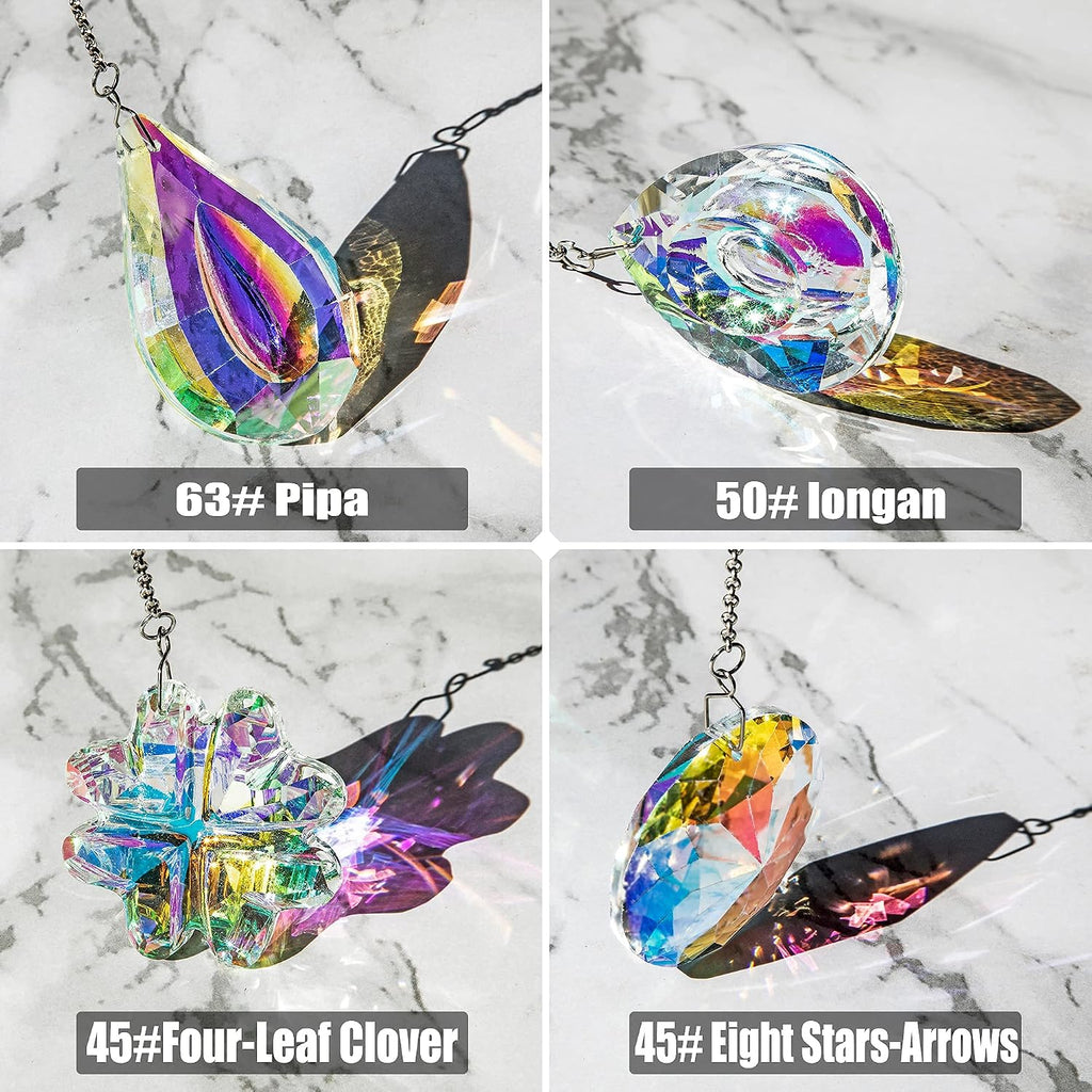4pcs Prisms Crystal Suncatchers for Window Hanging Sun Catchers Indoor - Colorful,Rainbow Maker