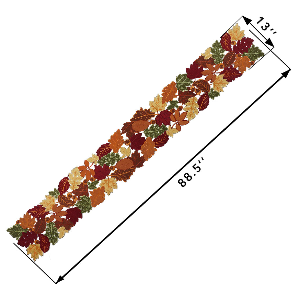 Thanksgiving Table Runner, Fall Farmhouse Table Runner for Thanksgiving Holiday, Harvest Kitchen Decor 90 Inch Long