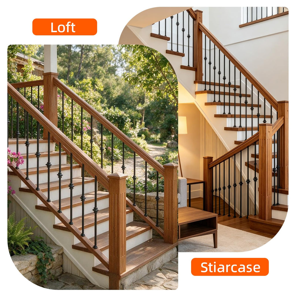 10pcs 44" Wrought Iron Balusters Single Knuckle Interior Spindles