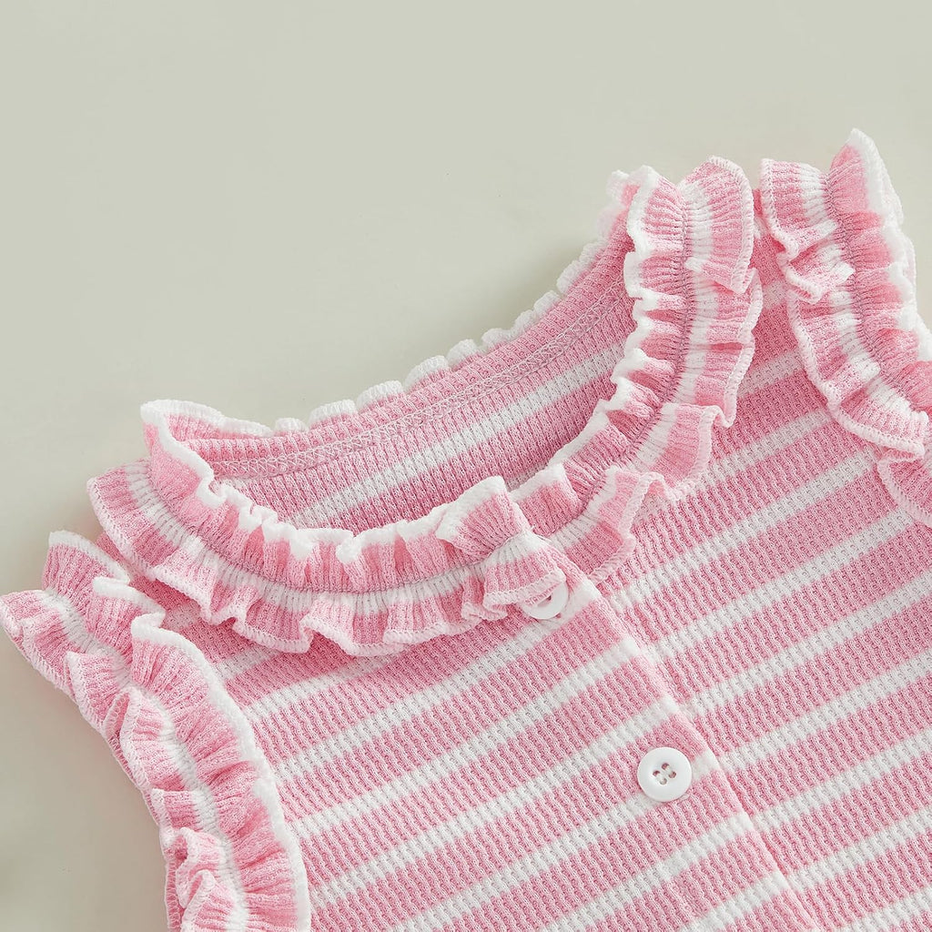 Toddler Baby Girl Summer Outfit Tank Tops Ruffle Shorts Set