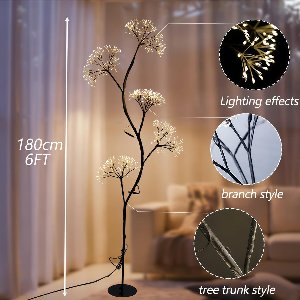 5.9 Ft Dandelion Floor Lamp, 720 LED Warm White