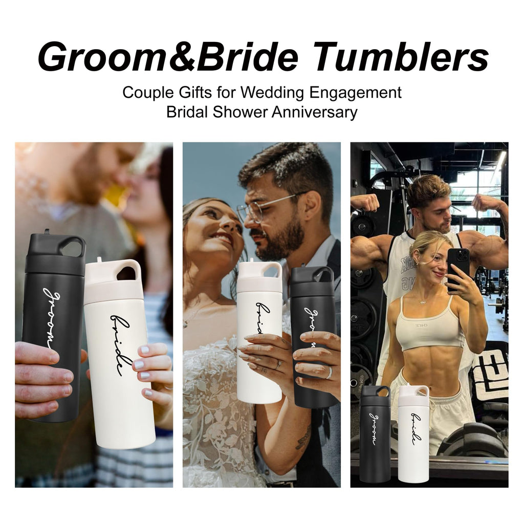 Honeymoon Essentials Cups Bride and Groom Travel Tumblers, BG