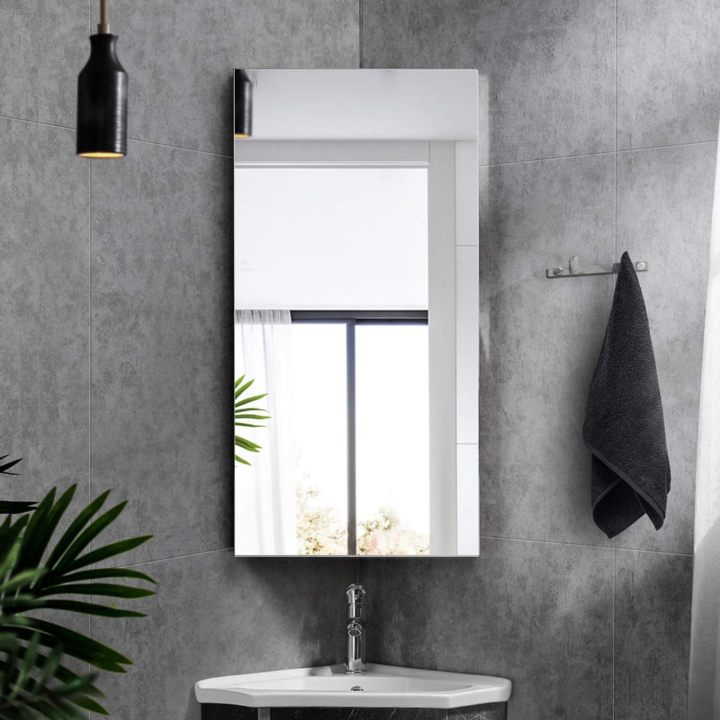 24-inch 304 Stainless Steel Corner Medicine Cabinet with Mirror- Left