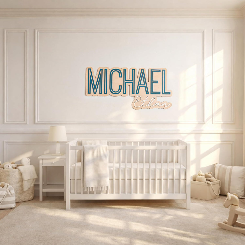 Baby Name Sign, Custom Nursery Name Sign, Wooden Kids Room Decor, Wall Decor