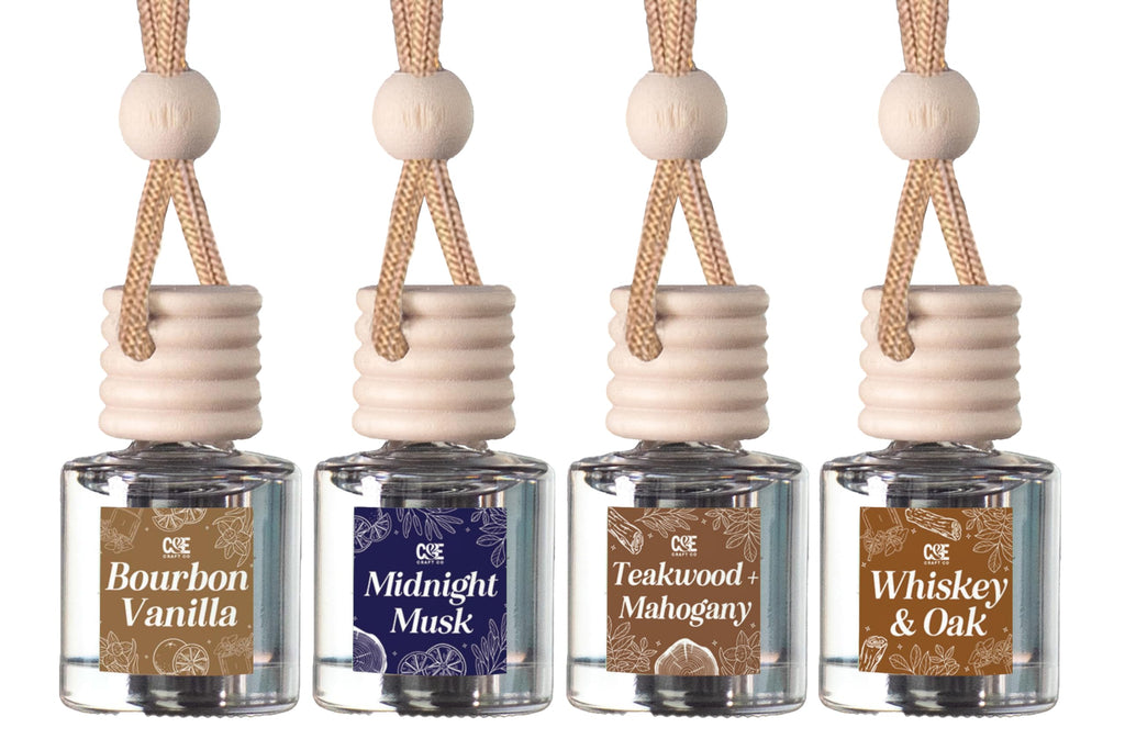 CANDECraftCo Car Air Freshener Diffuser - Masculine Scent - 4 Pack