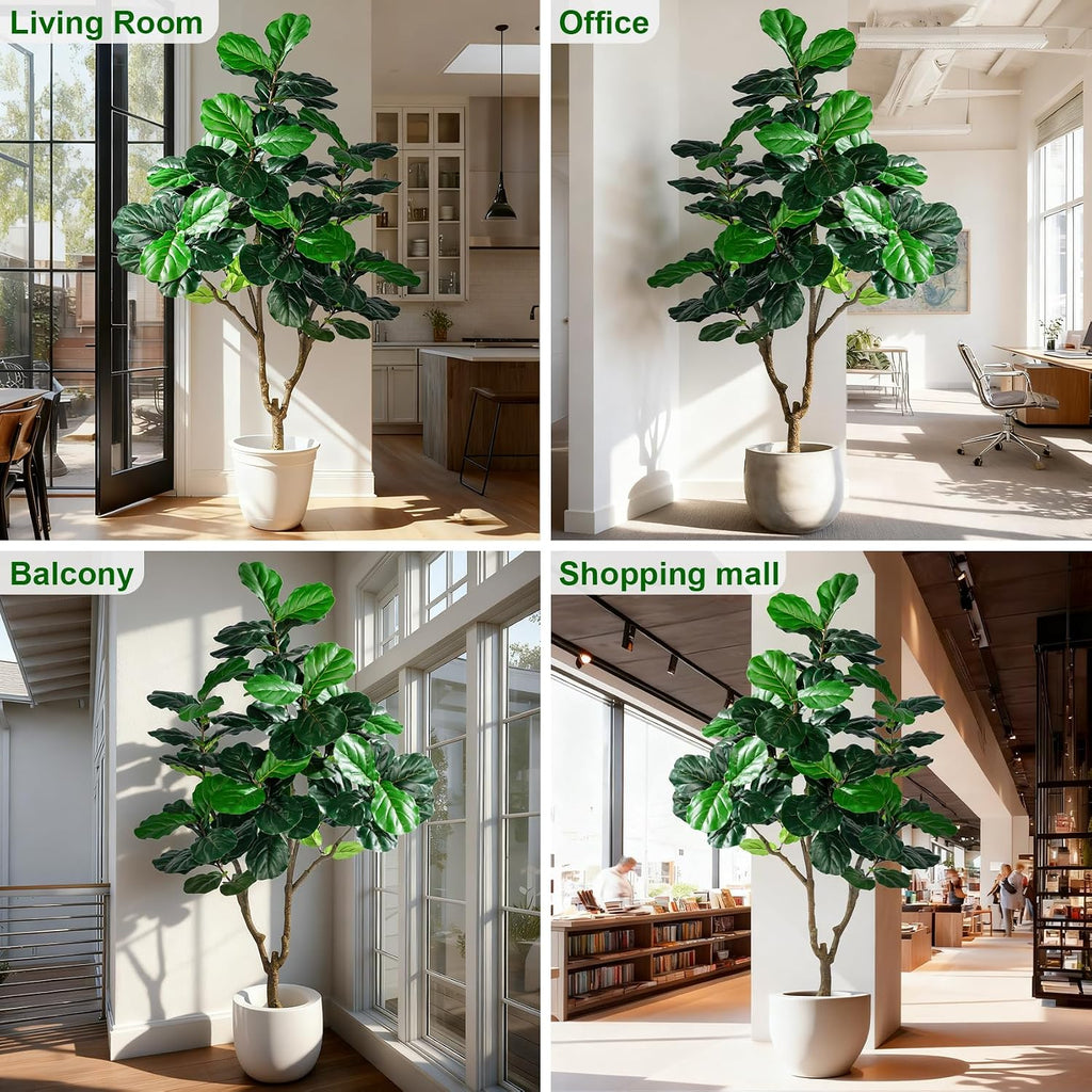 Tall Artificial Trees Large Faux Fiddle Leaf fig Tree with Pot Indoor Outdoor Realistic Floor Fake plantas Living