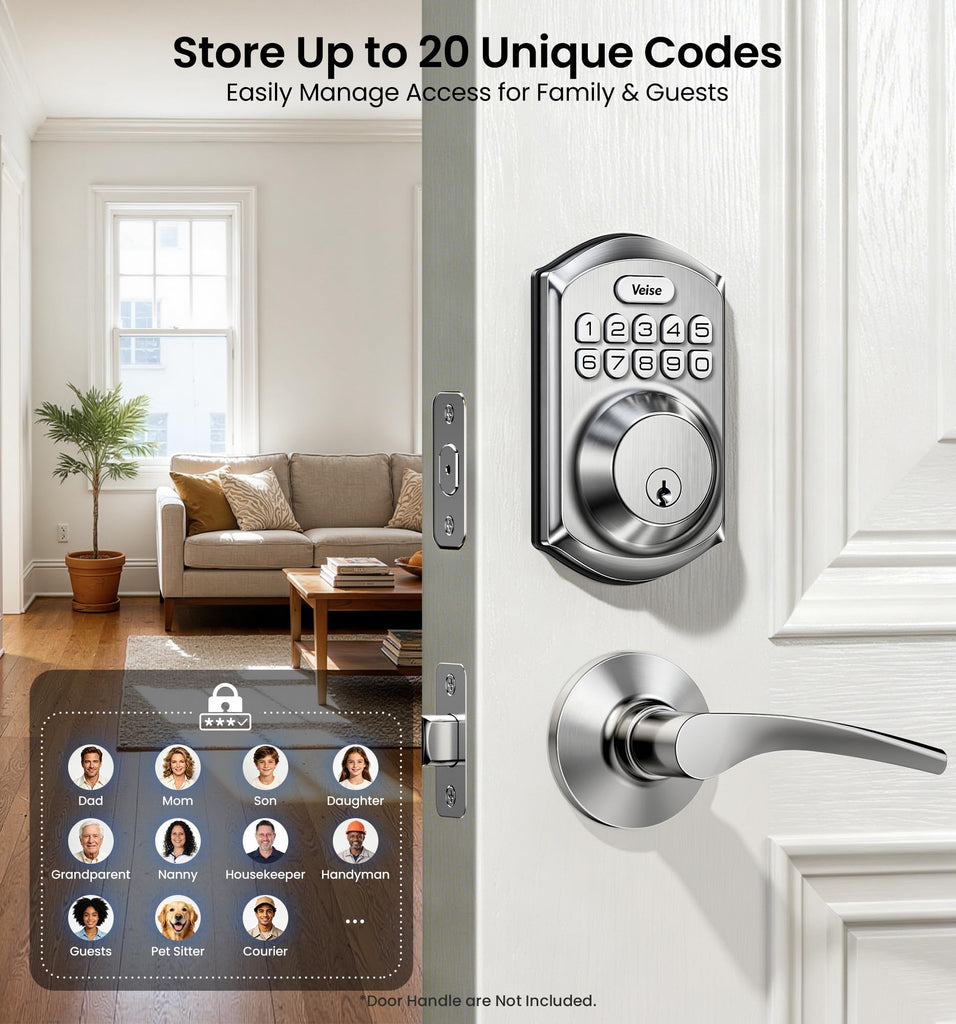 Keyless Entry Deadbolt, Electronic Keypad Lock, Satin Nickel