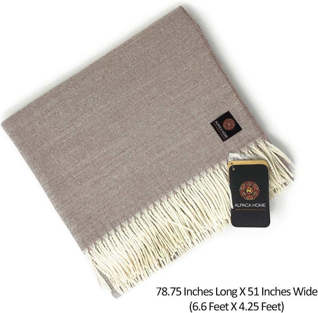 Home | Hamptons Hand Loomed Season Throw Blanket, Baby Alpaca Wool, Extra Large 6.6 Feet Long X 4.25 Feet Wide