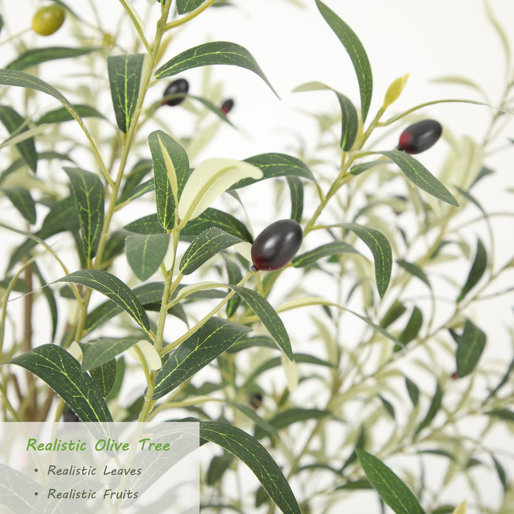 Super Full Faux Olive Tree, 7FT Artificial Olive Tree Indoor, Fake Silk Trees with Realistic Leaves and Lifelike