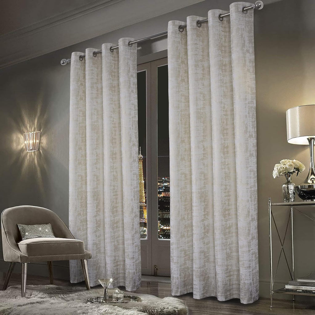 White Soft Velvet Curtains 95 Inch Length Luxury Bedroom Curtains Gold Foil Print Window Treatments for Living Room