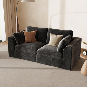 79" Loveseat Sofa, Cloud Boneless Couch for for Small Spaces, 2 Seat Modern Convertible Modular Sectional Couch, Wide