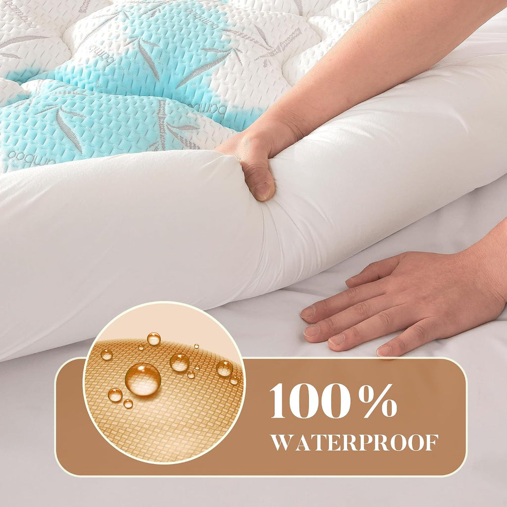 King Size Mattress Topper, Thick Pillow Top Mattress Pad,Up to 21 Inch Deep Pocket,Soft Breathable Mattress Pad for