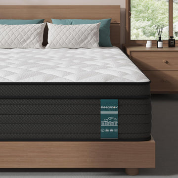 King Size Mattress 14 Inch, Cooling Pain Relief Hybrid Mattresses | Deep Sleep Bed in Box, For Back & Side Sleepers