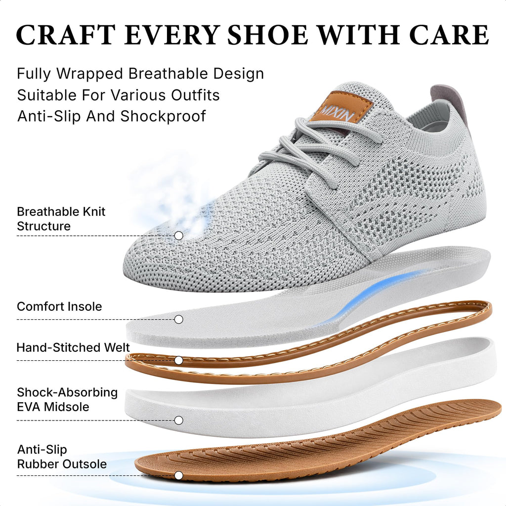 Boy's Casual Dress Sneakers Mesh Oxfords Grey