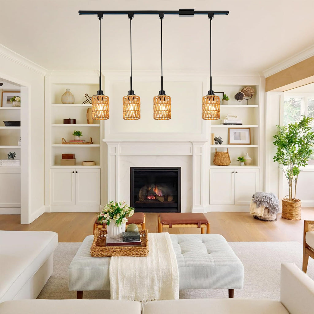 4 Packs H-Type Track Hanging Light Black Ceiling Track Lighting