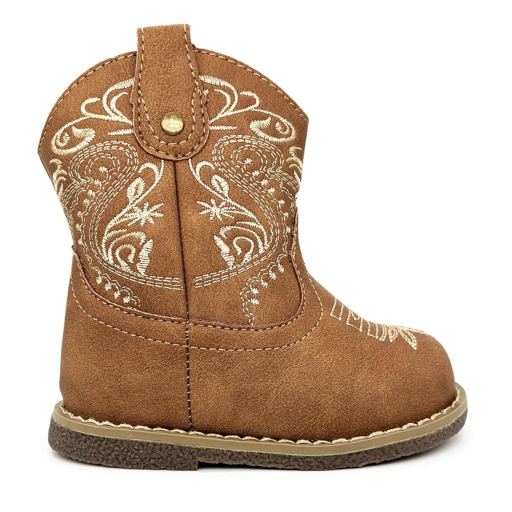 Baby Cowgirl Cowboy Western Boots for Infant Boy Girl Brown