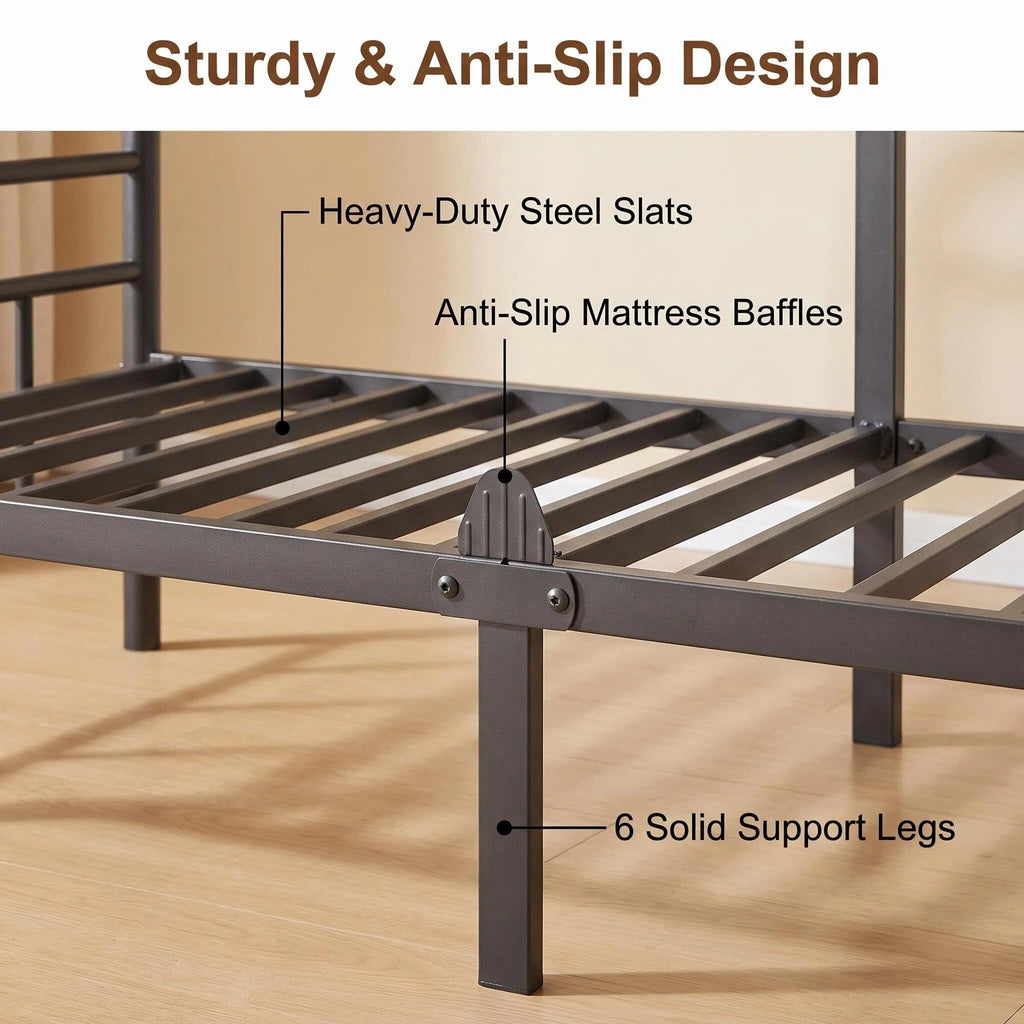 Metal Modern Twin Daybed Frame with Non‐Slip Retainer Clips
