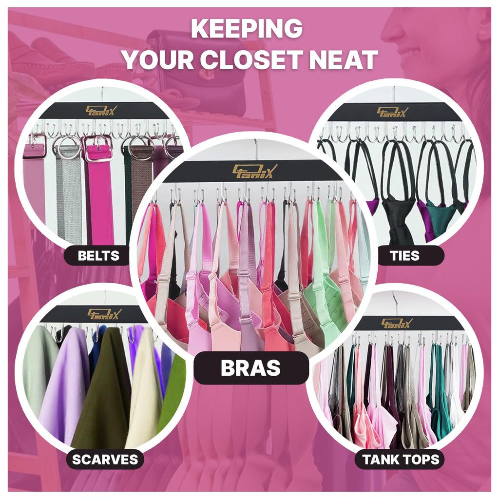 3 Pack Tank Top Hangers Space Saving, Bra Hangers for Closet Organizer, Bra Organizer for Closet, Space Saving