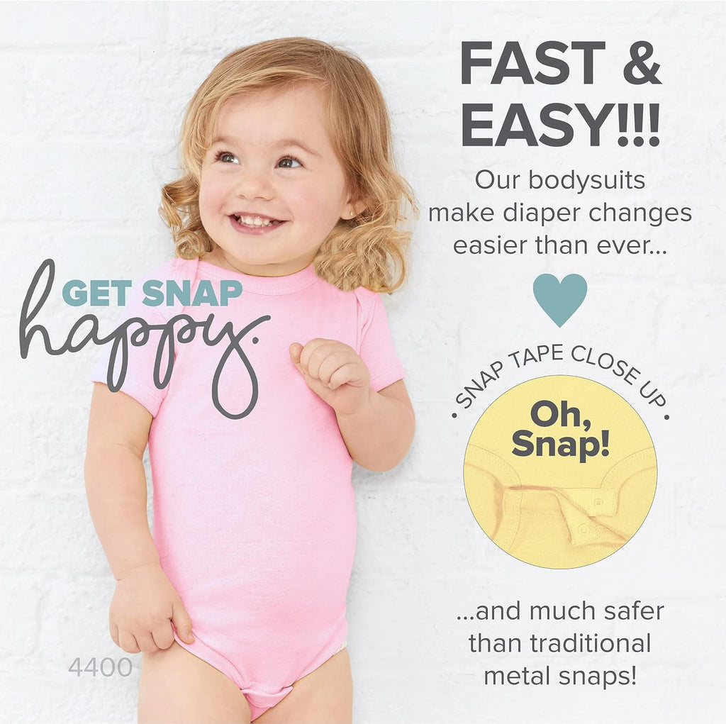 Baby Bodysuit Girl & Boy | to Pack Bulk Set, Snap Easy Closure