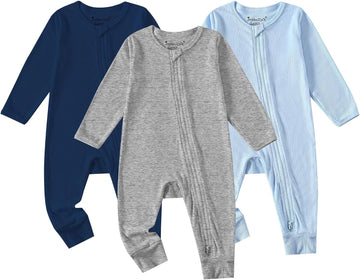 Soft Rayon Baby Boy Girl Pajama Romper Ribbed Footless Sleeper PJS