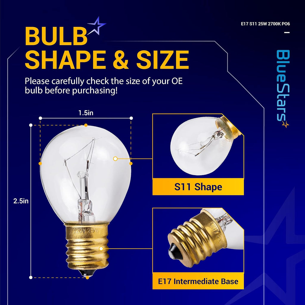 Lava Lamp Bulbs 25 Watt S11 E17 Intermediate Base