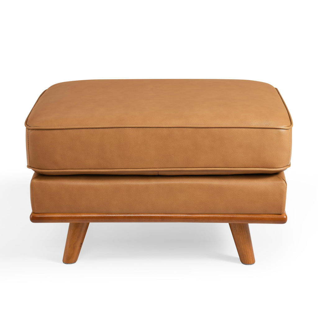 Artisan Ottoman Italian Nappa 11000 Top Grain Leather, Perfect Balance of Support and Comfort, Clean Lines, Sleek
