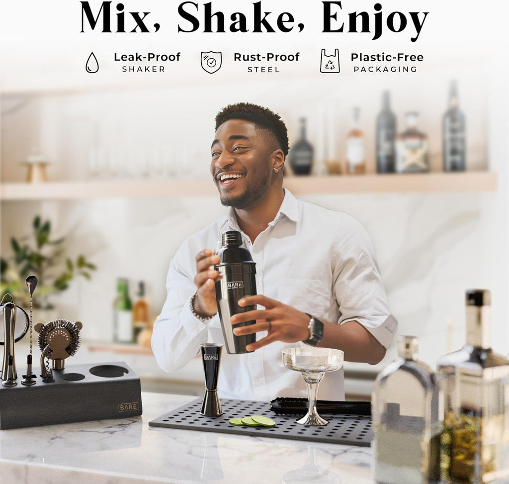 Mixology Bartender Kit Bar Set | 14-Piece Cocktail Shaker Set | Martini Barware Mixing Tools Bartending | Incl. 35 - Set of 14