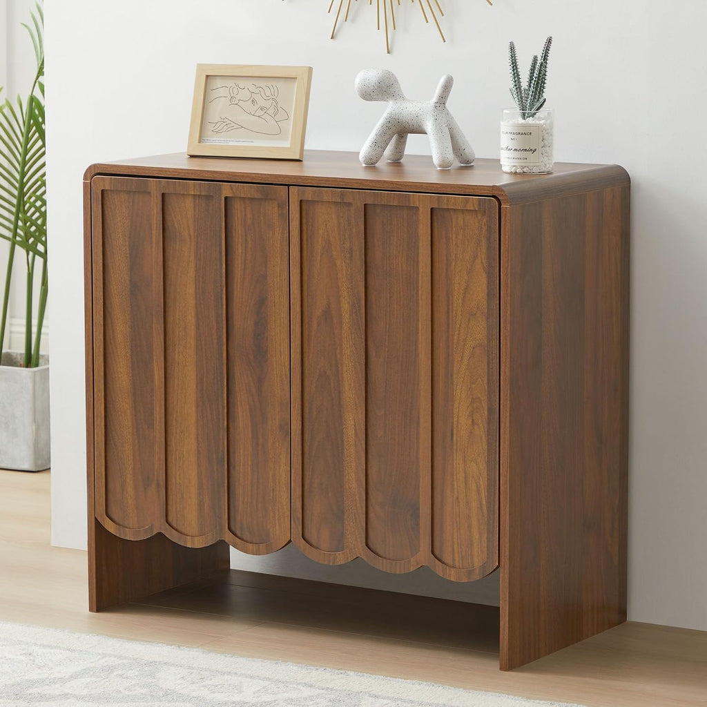 Sideboard Buffet Cabinet, Accent Storage Cabinets with 2 Doors, Farmhouse Wood Cabinet with Adjustable Shelves and