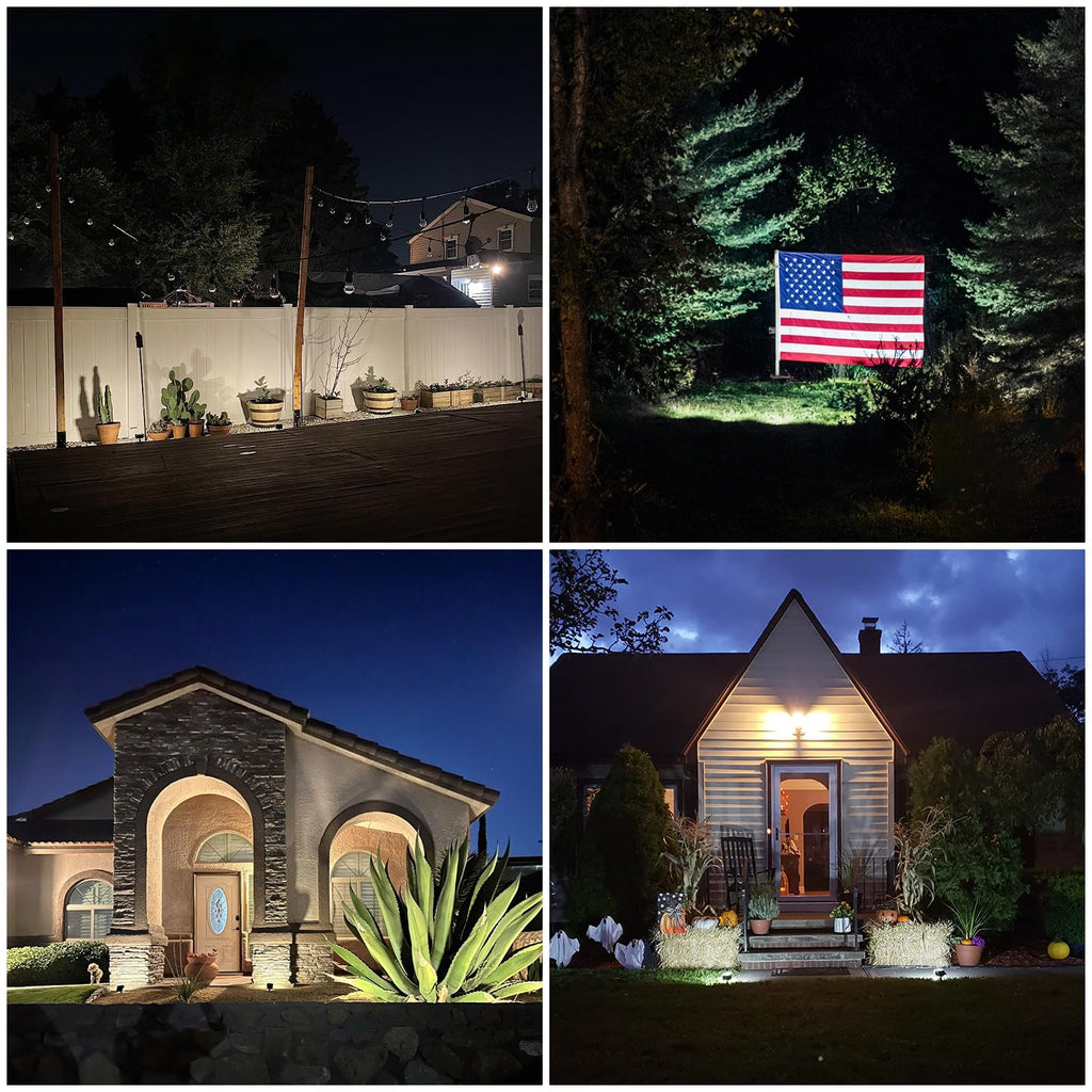 Solar Lights Outdoor Waterproof IP65, Solar Powered 76 LED 3 Lighting Modes Solar Spot Lights Outdoor for Yard Garden