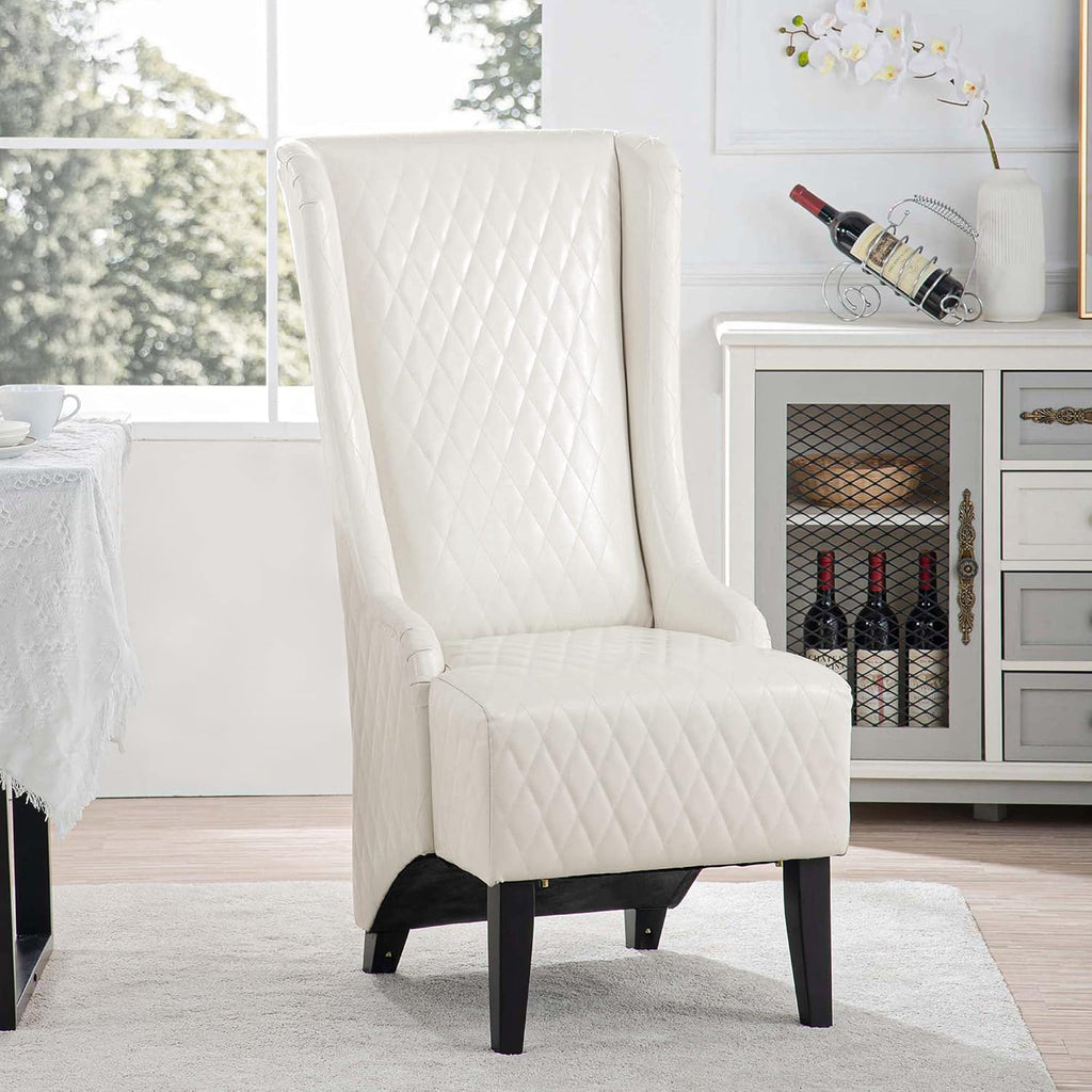 High Back Dining Chair Upholstered Wing Back Dining Chairs King Throne Royal Chair, Retro Accent Dinner Chairs