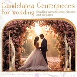2 Pcs 12 Arm Wedding Candelabras Candle Holder 57.5 Inch Tall Cluster Centerpieces Floor Candelabra Standing with
