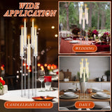 4 Pcs Acrylic Candelabra Centerpieces Clear Taper Candle Candlestick Holder Crystal 5 Arm Candlesticks Holder with