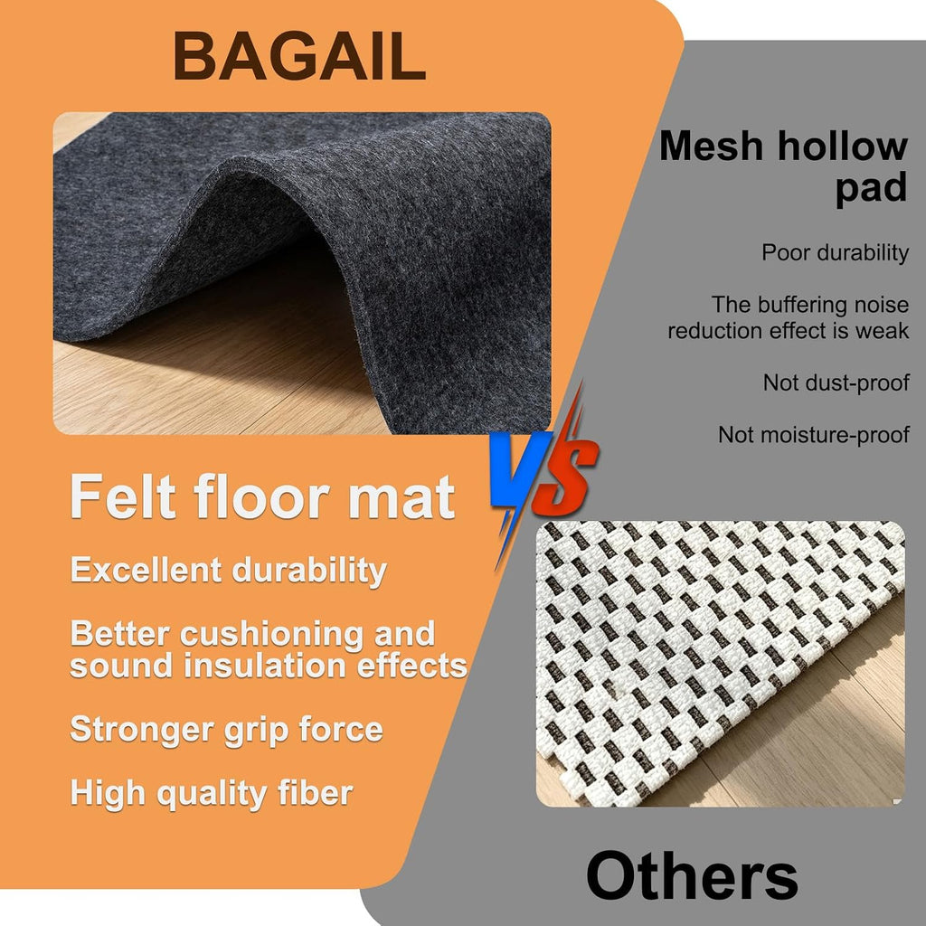 Felt Rug Pad - 1/2 9x12 Foot Extra Large Area Liner for All Floors and Trims, Thick Pad for Hardwood Floors Under - Set of 108