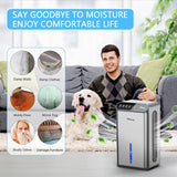 Dehumidifier for Home 1000 sq.ft - Small Quiet Dehumidifier with Auto Shut Off, Aromatherapy, 3 Gear Timer, Sleep Mode