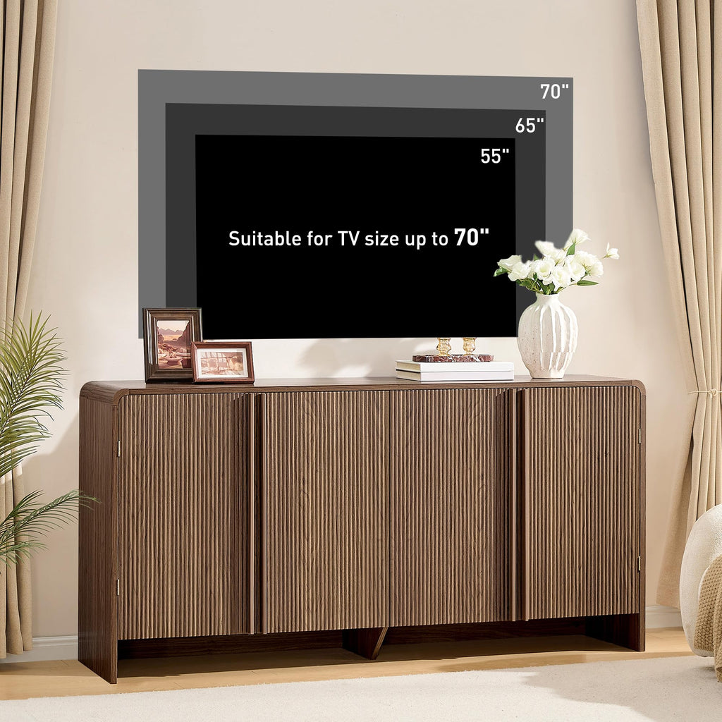 63" Modern Fluted TV Stand with Storage