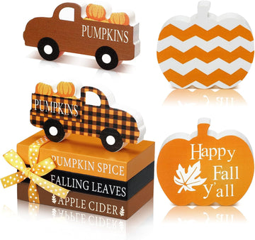 Fall Decorations, Fall Pumpkin Table Decor - Set of 5