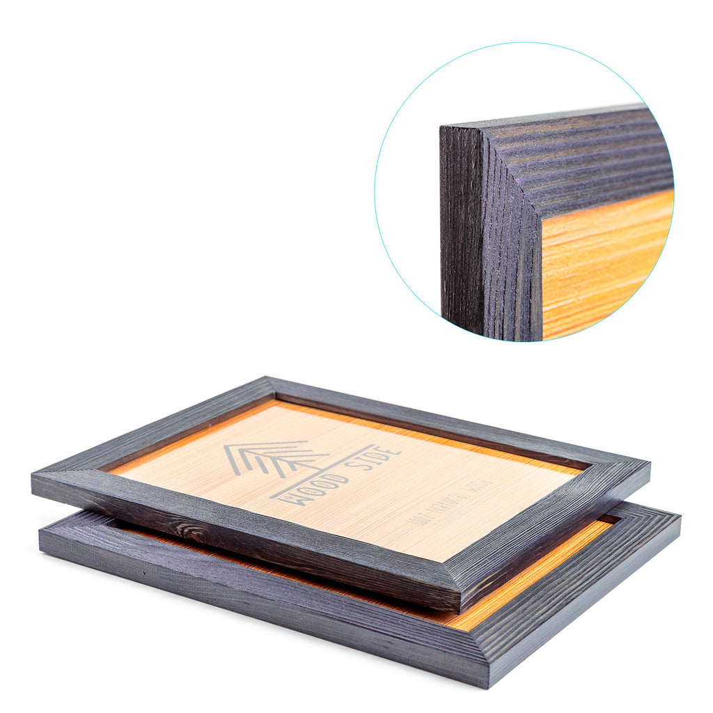 8.5 x 11 Wooden Rustic Picture Frames, Set of 2 for Diploma Documents and Certificates Wall Mounting Desktop