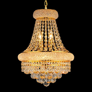 Crystal Chandeliers for Dining Room Light Fixtures Over Table_Empire Style K9 Crystal Chandeliers for Living Room_6 Lights Gold Luxury Lighting Fixtures for Bedroom Kitchen Island Entryway A108-B0DDXWNNHS