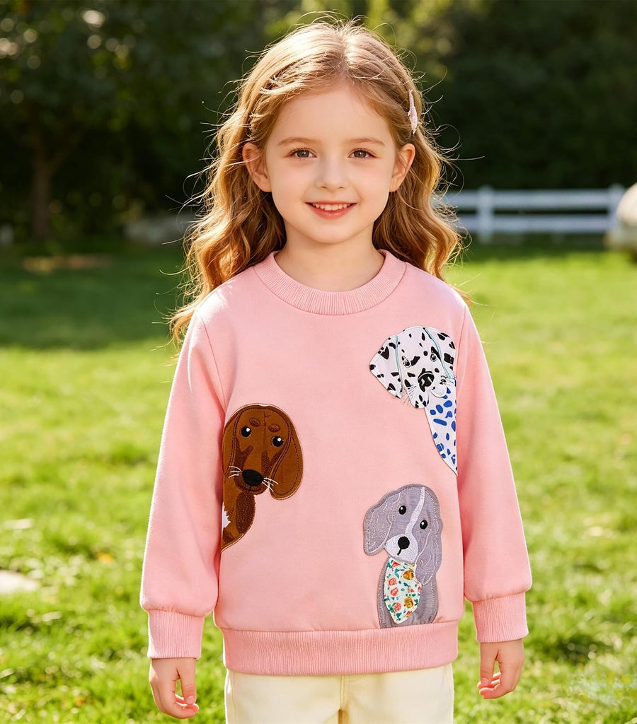 Toddler Baby Girls Sweatshirts Crewneck Pullover Long Sleeve Shirts Tops Girl Fall Winter Clothes