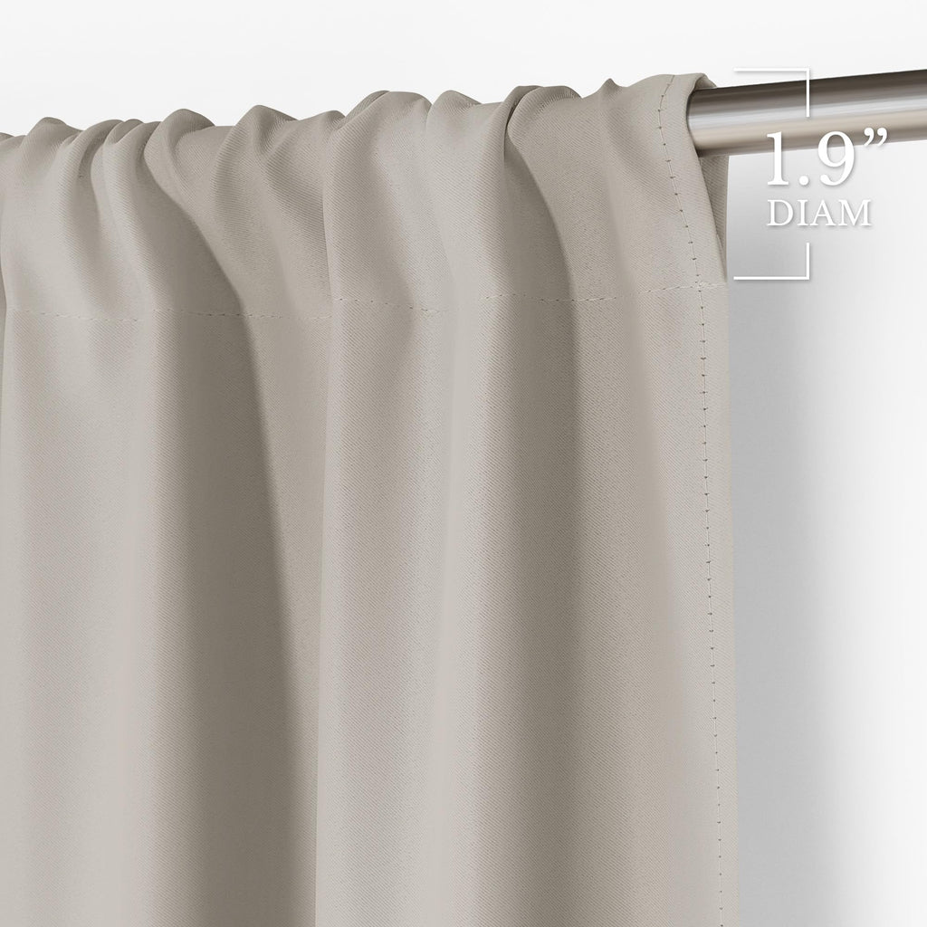 Natural Short Blackout Cafe Curtains 36 Inches Long 4 Panel Sets